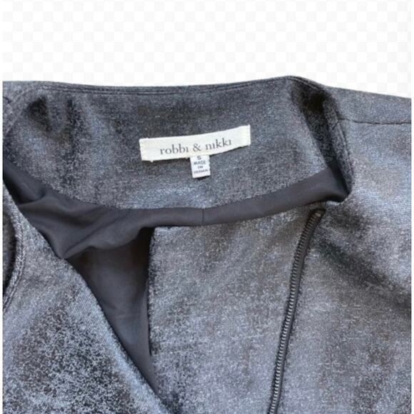 Robbi & Nikki Asymmetrical Zip Jacket Blazer Gray Black - Size S - Picture 3 of 9